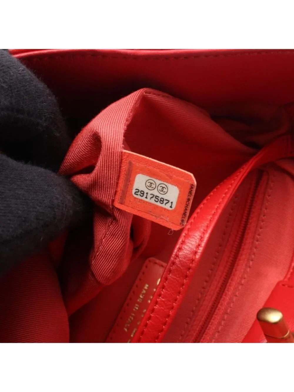 Chanel Backpack Quilted Loop Handle Red Skin Chain